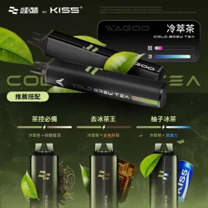 WAGOO KIS5 哇酷雙味 一次性電子煙｜6500 + 6500｜雙芯雙倉｜口味-冷萃茶