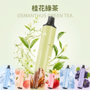 一次性電子煙｜KIS5鎧斯5號｜6500口｜型別-C充電｜3%濃度｜口味-桂花綠茶